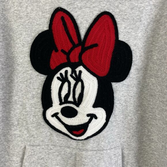 Disney Minnie Mouse Womens XL Embroidered Soft Hoodie Gray Heather - Picture 2 of 10